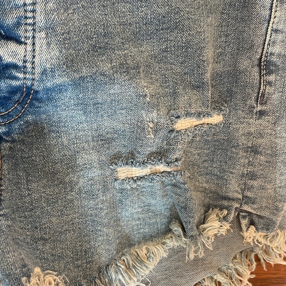 Free People Curvy High Waist Denim Shorts In light Blue wash 27 - Picture 5 of 9